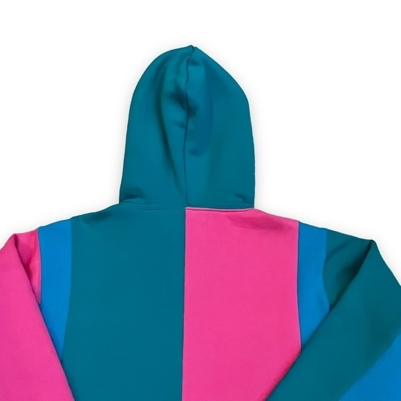 Teddy Fresh Hoodie Color Block Bubblegum Pink Blue Green Ltd Edition Retro MED - Picture 8 of 12